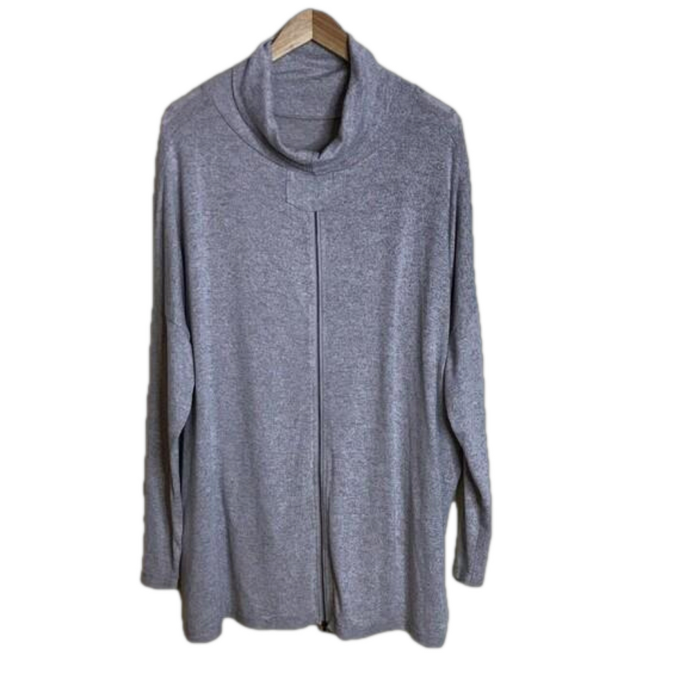 A Beautiful Soul (Arula) Womens Size AB US 14-18 Cowl Neck Top Reverse Zip Hi Lo